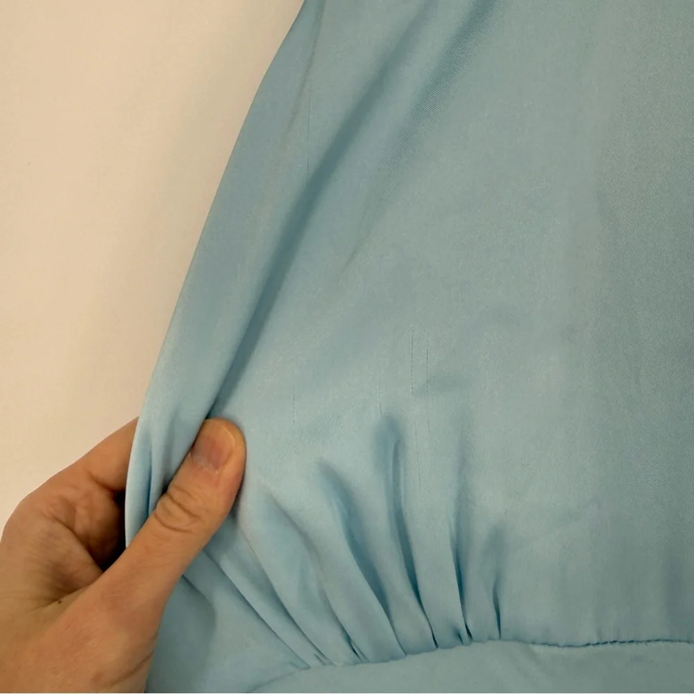 Favorite Daughter The Whisk Me Away Satin Dress High neck bow tie 6 - Picture 10 of 15